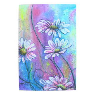 Impresión de la margarita colorida y caprichosa en