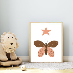 Impresión de la mariposa Boho y una sala de guarde
