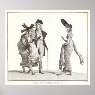 Impresión de la moda francesa antigua de Les Merve