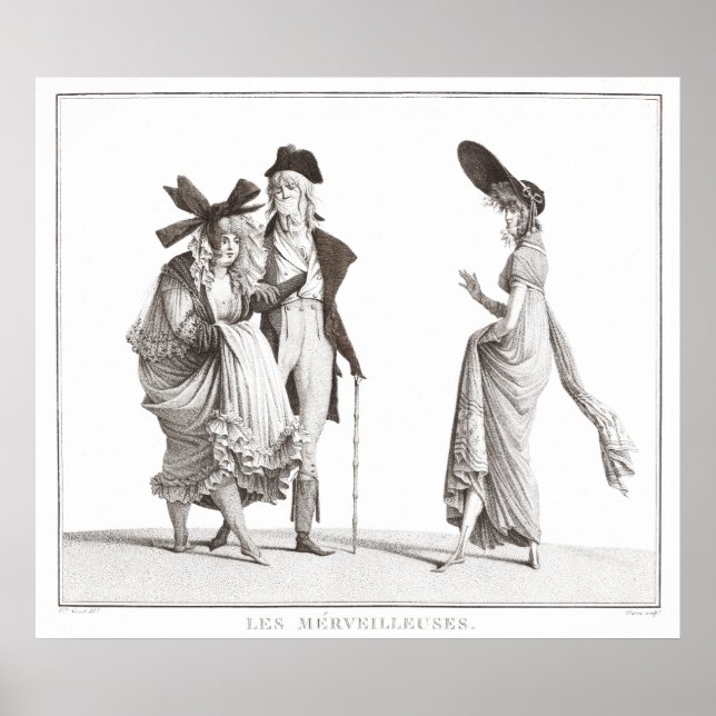 Impresión de la moda francesa antigua de Les Merve (Frente)