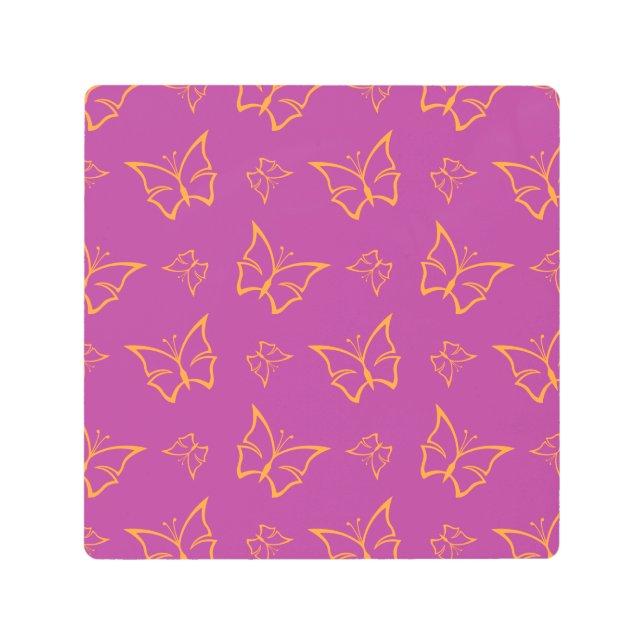 Impresión de la naturaleza de las mariposas magent (Anverso)