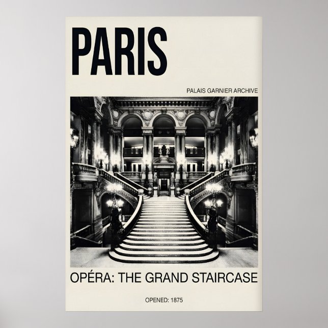 Impresión de la Ópera de París - Gran Escalera del (Frente)