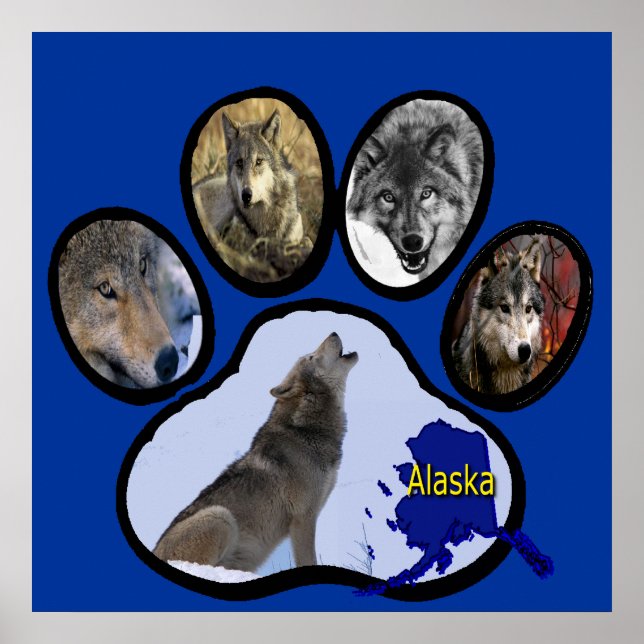 Impresión de la página de Wolf de Alaskan (Frente)