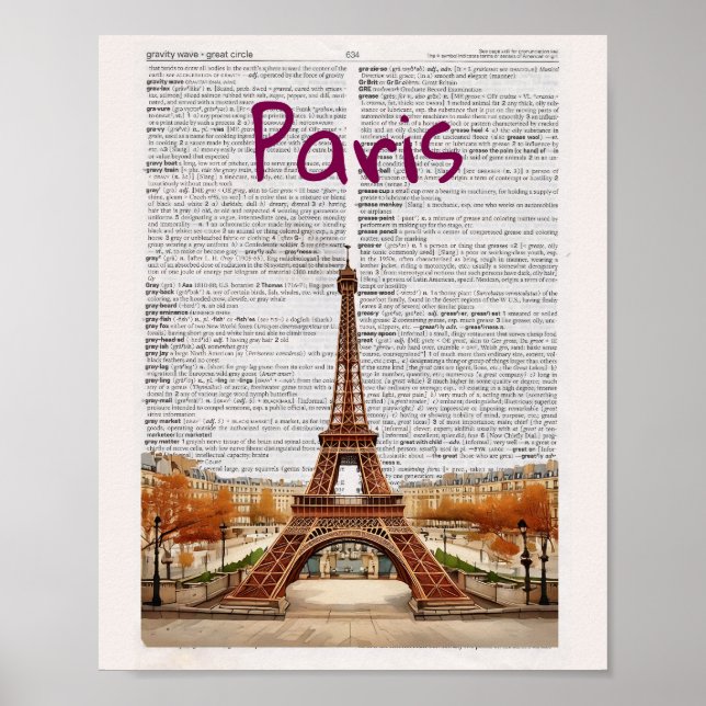 Impresión de la página del Diccionario de París (Frente)