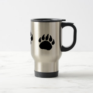 Impresión de la pata de oso - taza del viaje