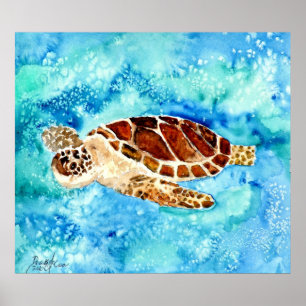 impresión de la pintura de la tortuga de mar en