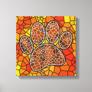 Impresión de la pintura de perro de mosaico colori