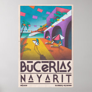 Impresión de la playa de Bucerías Arte costero mod