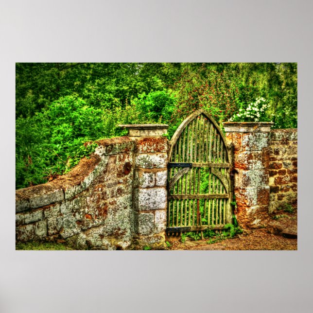 Impresión de la puerta del jardín antiguo (HDR) (Frente)