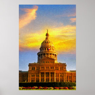 Impresión de la puesta del sol del capitolio de