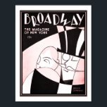 Impresión de la revista Art Deco Broadway de 1930<br><div class="desc">Portada Art Déco de 1930 llamativa,  negra,  blanca y rosa,  para la revista Broadway.</div>