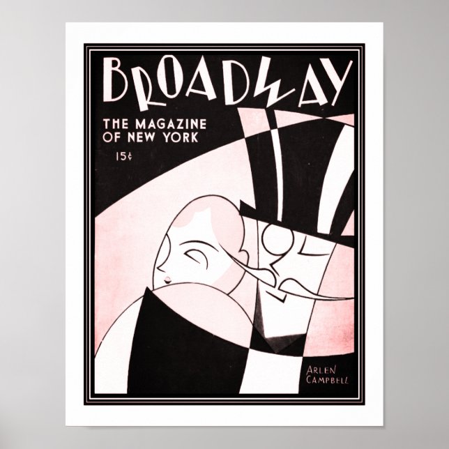 Impresión de la revista Art Deco Broadway de 1930 (Frente)