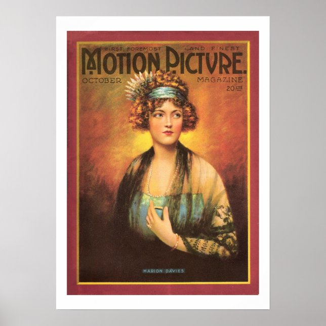 Impresión de la revista de cine Marion Davies Vint (Frente)