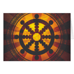 Impresión de la rueda de Dharma del vintage