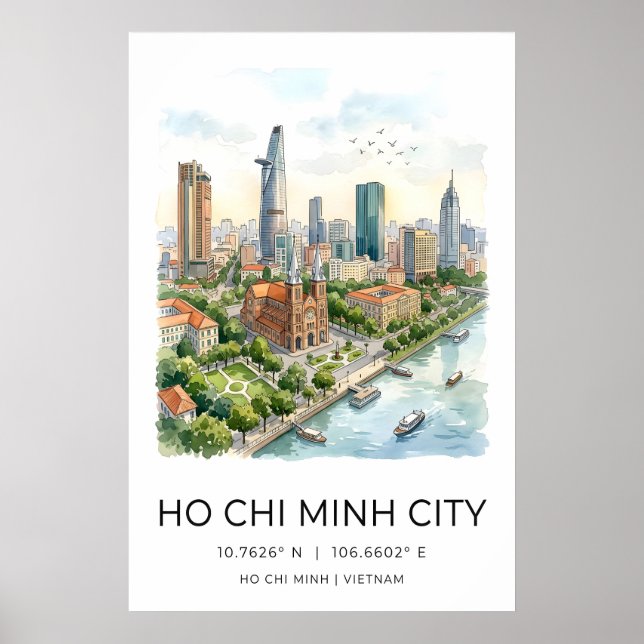 Impresión de la silueta de la ciudad de Vietnam, H (Frente)