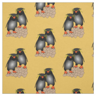 Impresión de la tela del pingüino de Rockhopper