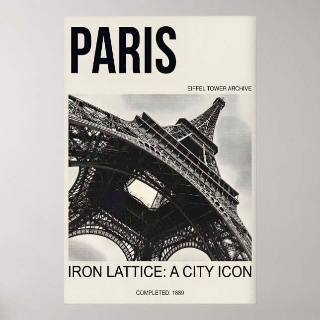 Impresión de la Torre Eiffel de París - Estilo Vin (Frente)
