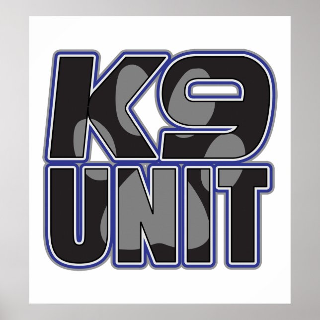 Impresión de la unidad K9 de la policía (Frente)