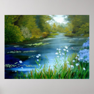 Impresión de las amapolas azules