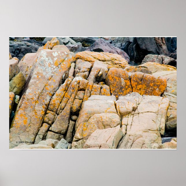 Impresión de las coloridas rocas oceánicas (Frente)