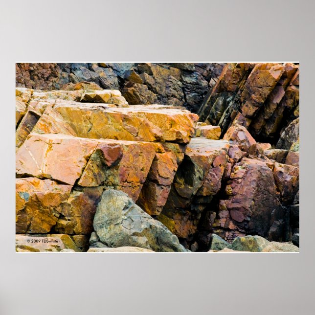 Impresión de las coloridas rocas oceánicas (Frente)