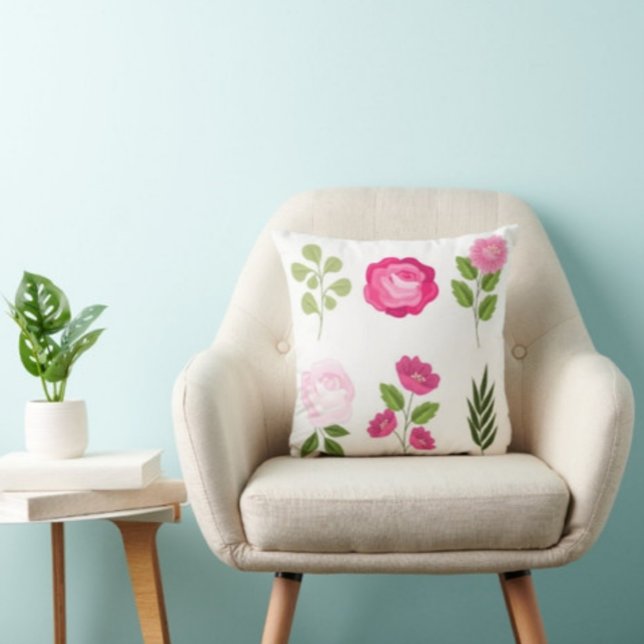 Impresión de las flores almohada moderna (Subido por el creador)