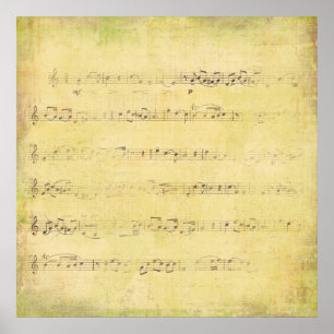 Impresión de las notas musicales de la antigüedad