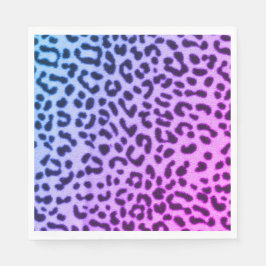 Impresión de leopardo azul/morado de la servilleta