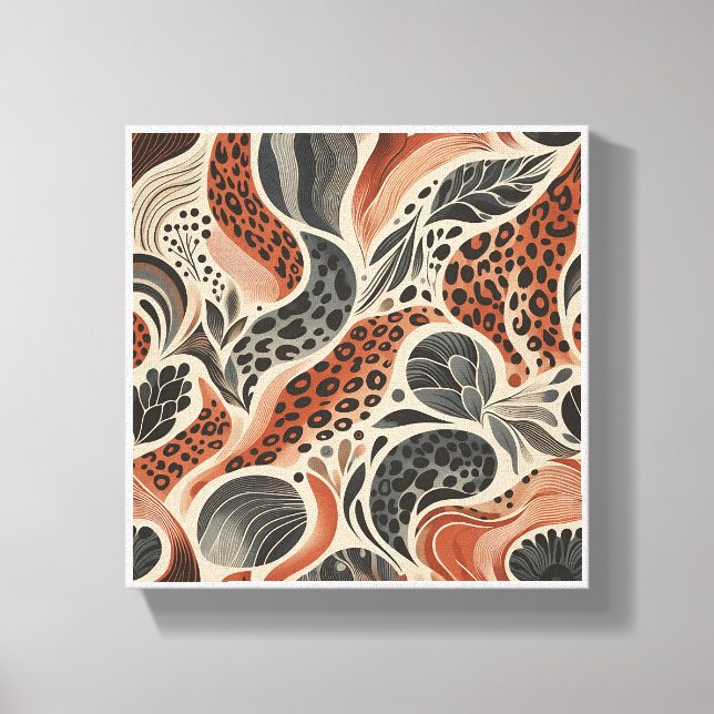 Impresión de leopardo boho moderno - Piel de anima (Anverso)