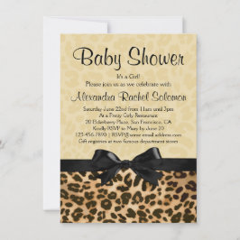 Impresión de leopardo con invitación de Baby Showe