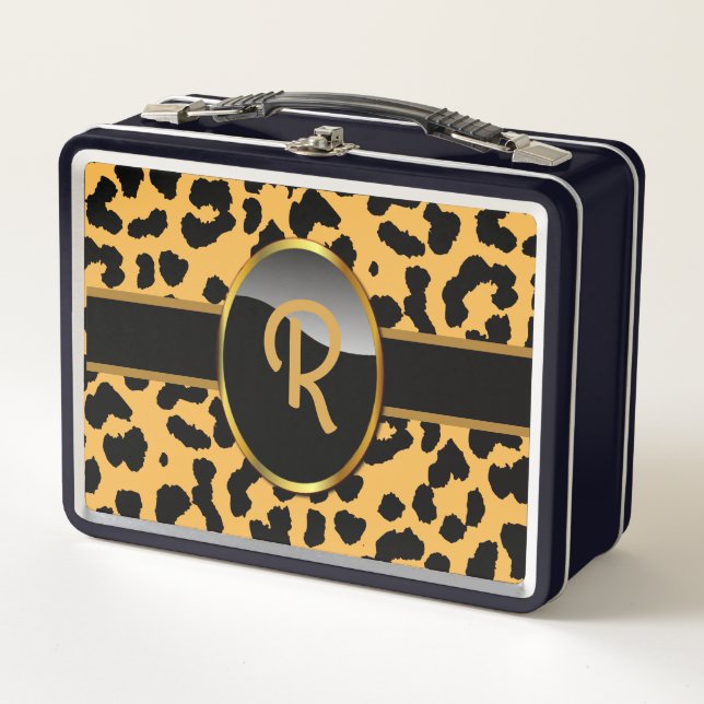Impresión de leopardo con monograma personalizado (Anverso)
