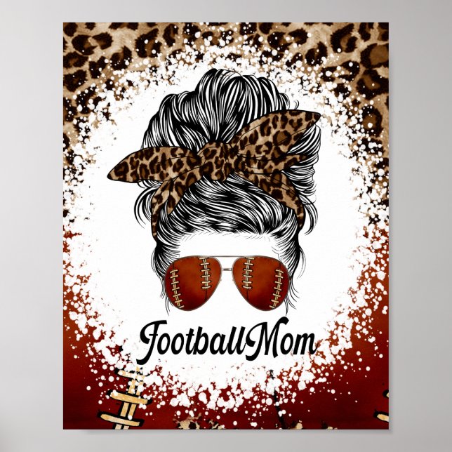 Impresión de leopardo de la mamá del fútbol (Frente)