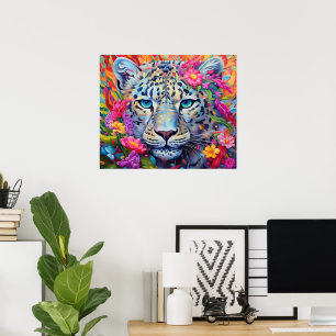 Impresión de leopardo de nieve, papel Poster de va