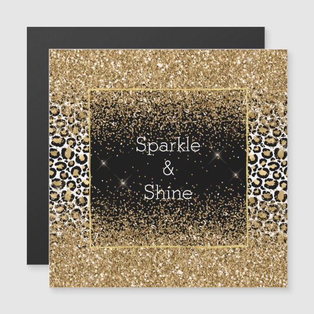 Impresión de Leopardo de oro negro (Anverso/Reverso)