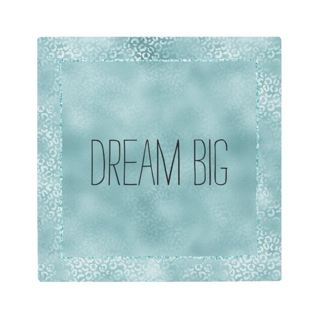 Impresión de leopardo del glam azul Aqua (Anverso)