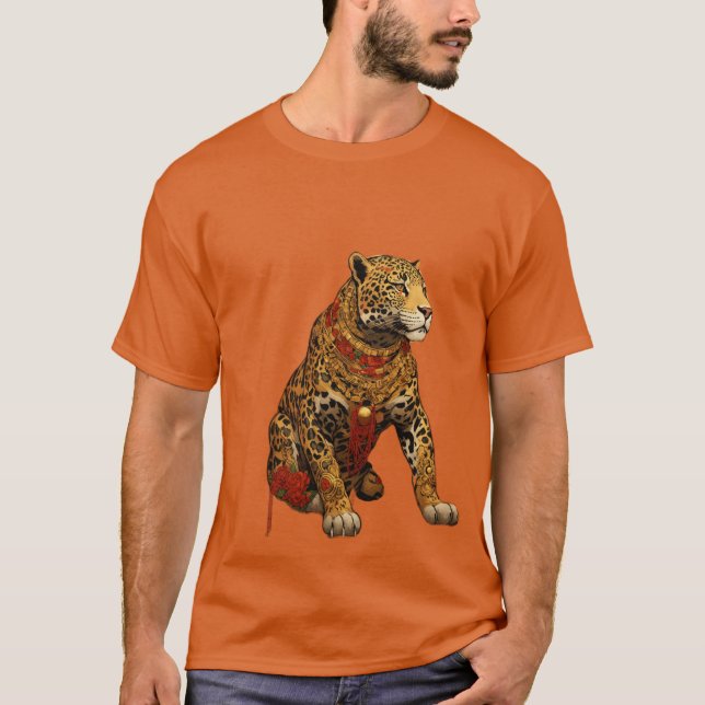 Impresión de leopardo en camiseta de diseño (Anverso)