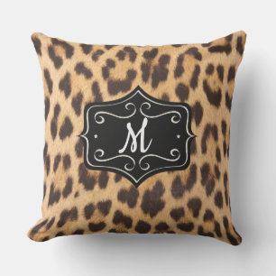 Impresión de leopardo monograma 20X20 almohada ext