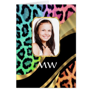 Impresión de leopardo multicolor