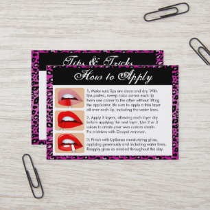 Impresión de leopardo púrpura: tarjeta de consejos