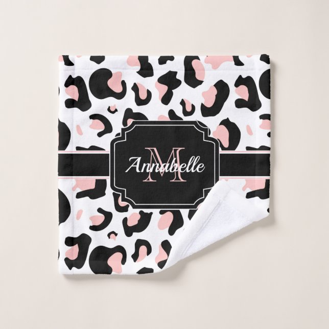 Impresión de leopardo rosa (Toallita)