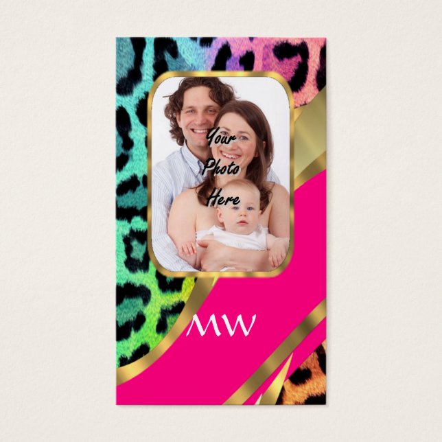 Impresión de leopardo rosa multicolor (Frente)