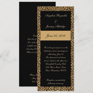 Impresión de leopardo y invitación a la boda negra