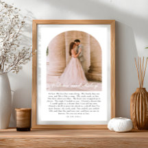 Impresión de letras de canción de boda con foto ar