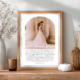 Impresión de letras de canción de boda con foto ar