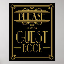 Impresión de "libro de invitados" estilo Art Deco