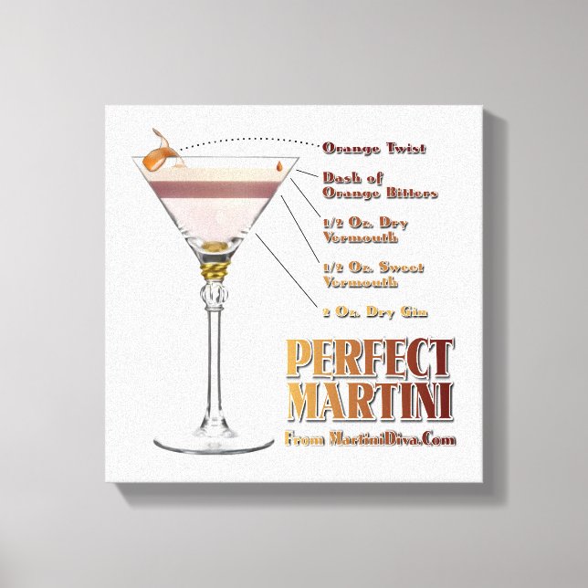 Impresión de lienzo 12x12 de Martini Perfect Cockt (Anverso)