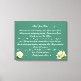 Impresión de lienzo 24x16 de Miss You Mom