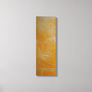 Impresión de lienzo abstracto amarillo con blanco
