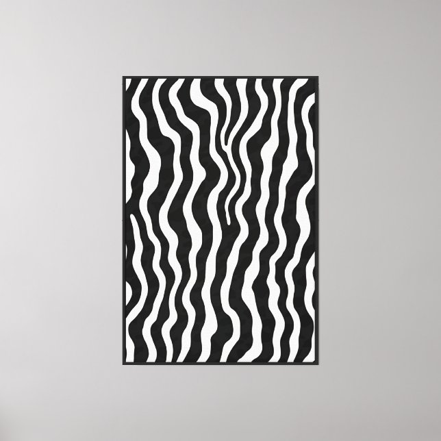 Impresión de lienzo abstracto de cebra en blanco y (Anverso)