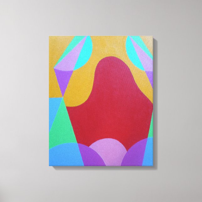 Impresión de lienzo abstracto de colores pastel (Anverso)